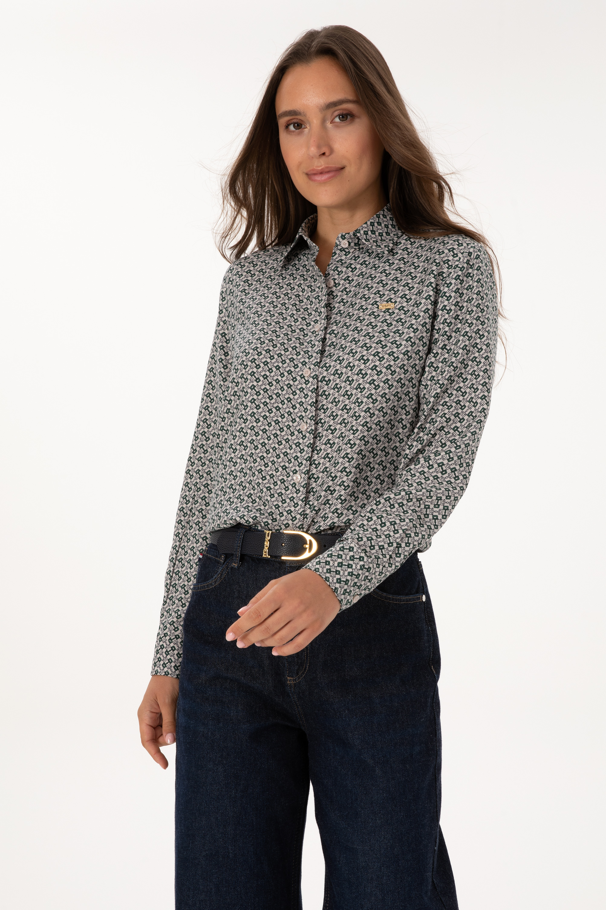 پیراهن خاکستری رگولار زنانه یو اس پولو | US POLO ASSN
