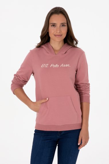 سویشرت هودی  صورتی  رگولار  زنانه یو اس پولو | US POLO ASSN