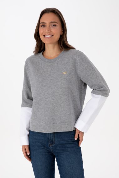 سویشرت  خاکستری ملانژ  ریلکس  زنانه یو اس پولو | US POLO ASSN