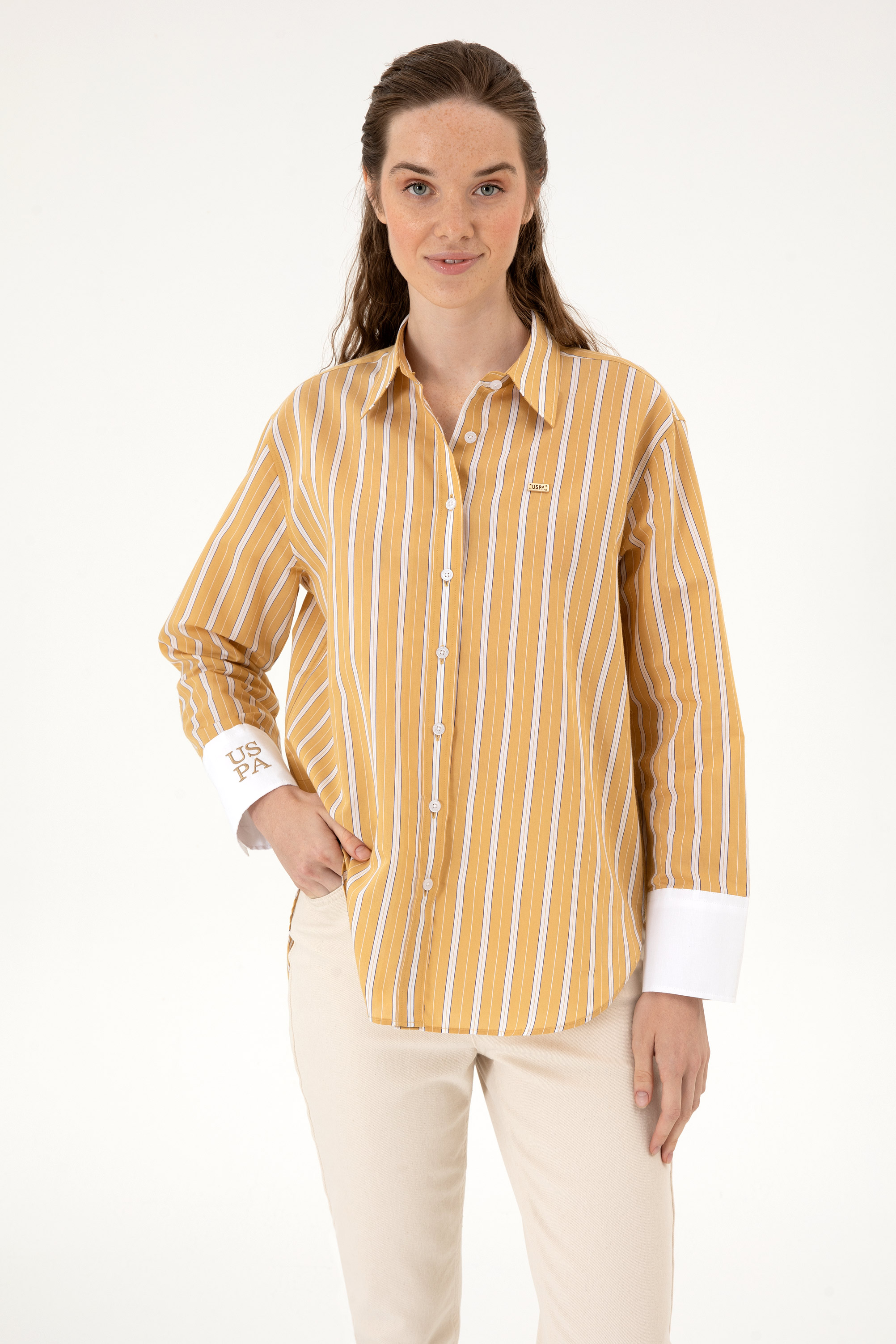 پیراهن آبی نفتی Oversize زنانه یو اس پولو | US POLO ASSN