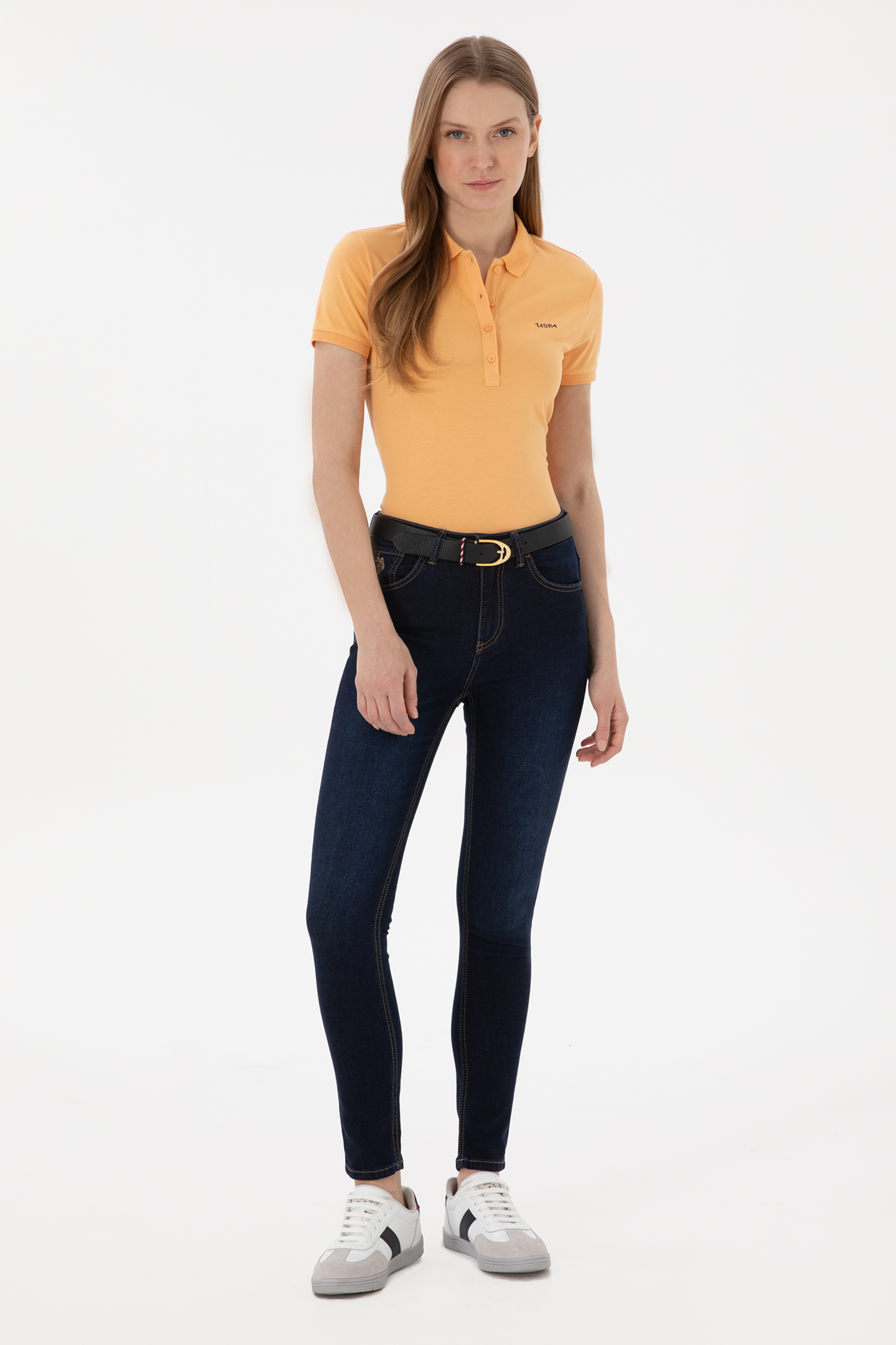شلوار جین آبی تیره اسکینی زنانه یو اس پولو | US POLO ASSN