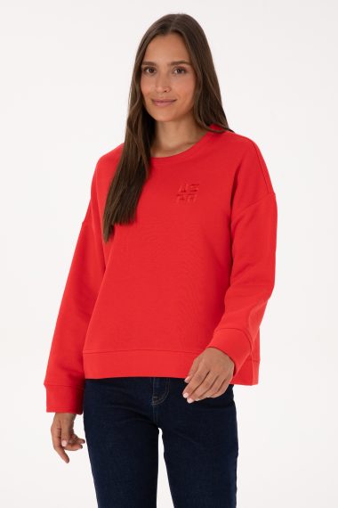 سویشرت  قرمز  Oversize  زنانه یو اس پولو | US POLO ASSN