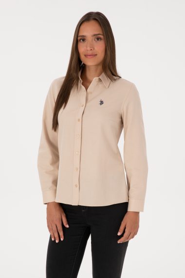 پیراهن  کرمی  اندامی  زنانه یو اس پولو | US POLO ASSN