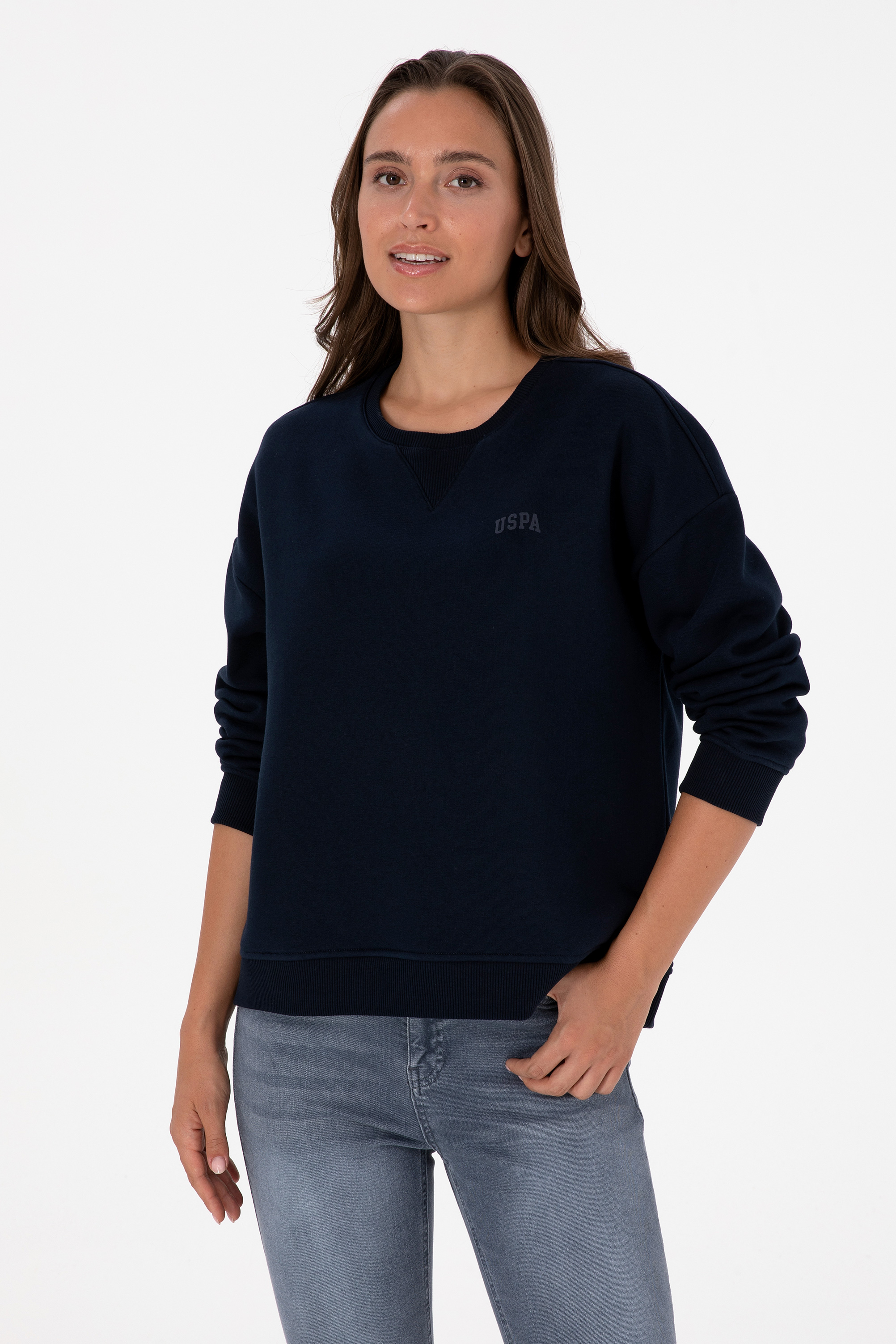 سویشرت لاجورد Oversize زنانه یو اس پولو | US POLO ASSN