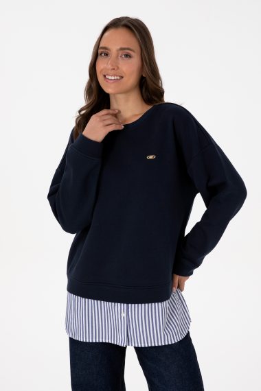 سویشرت  لاجورد  ریلکس  زنانه یو اس پولو | US POLO ASSN