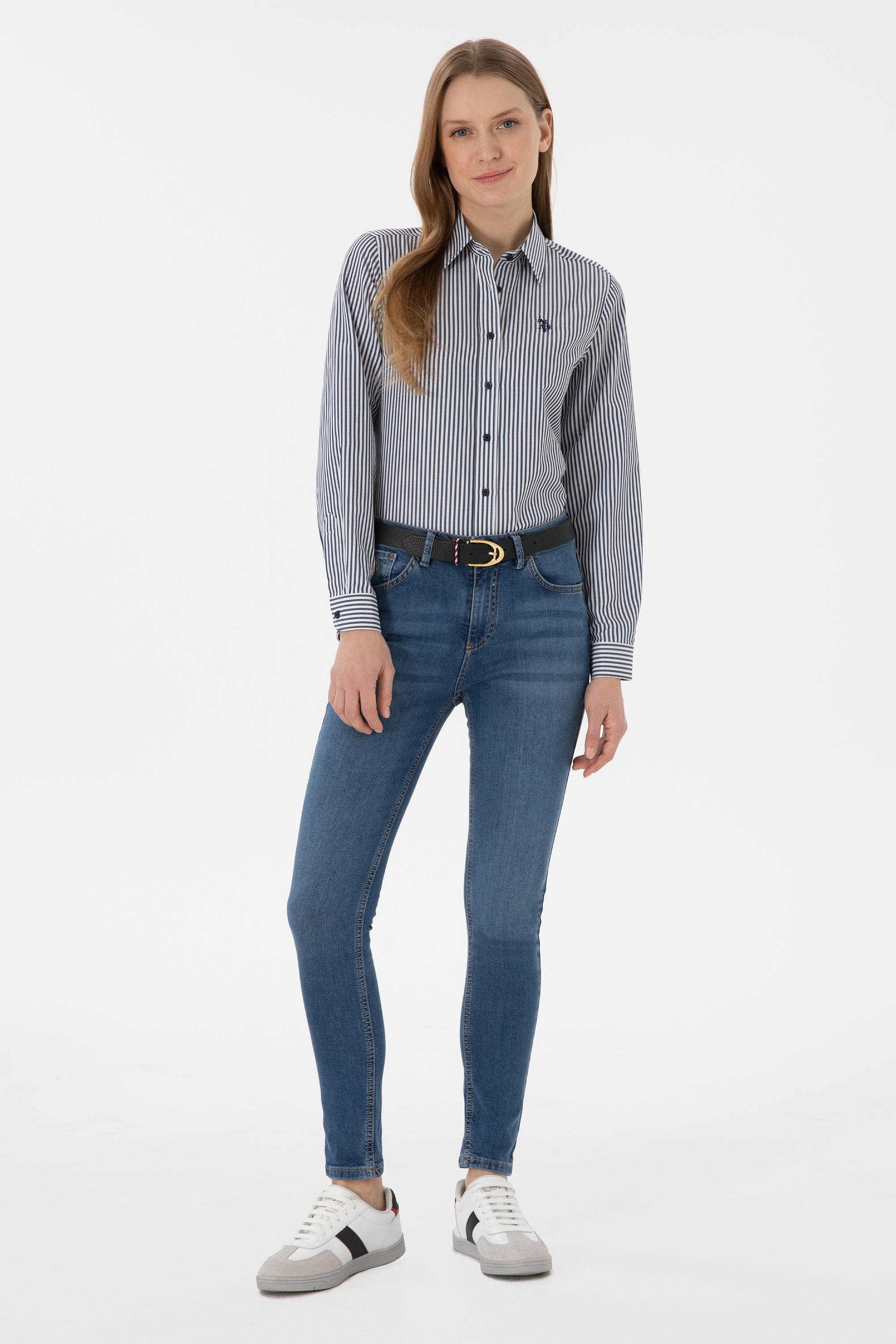 شلوار جین سورمه ای روشن اسکینی زنانه یو اس پولو | US POLO ASSN
