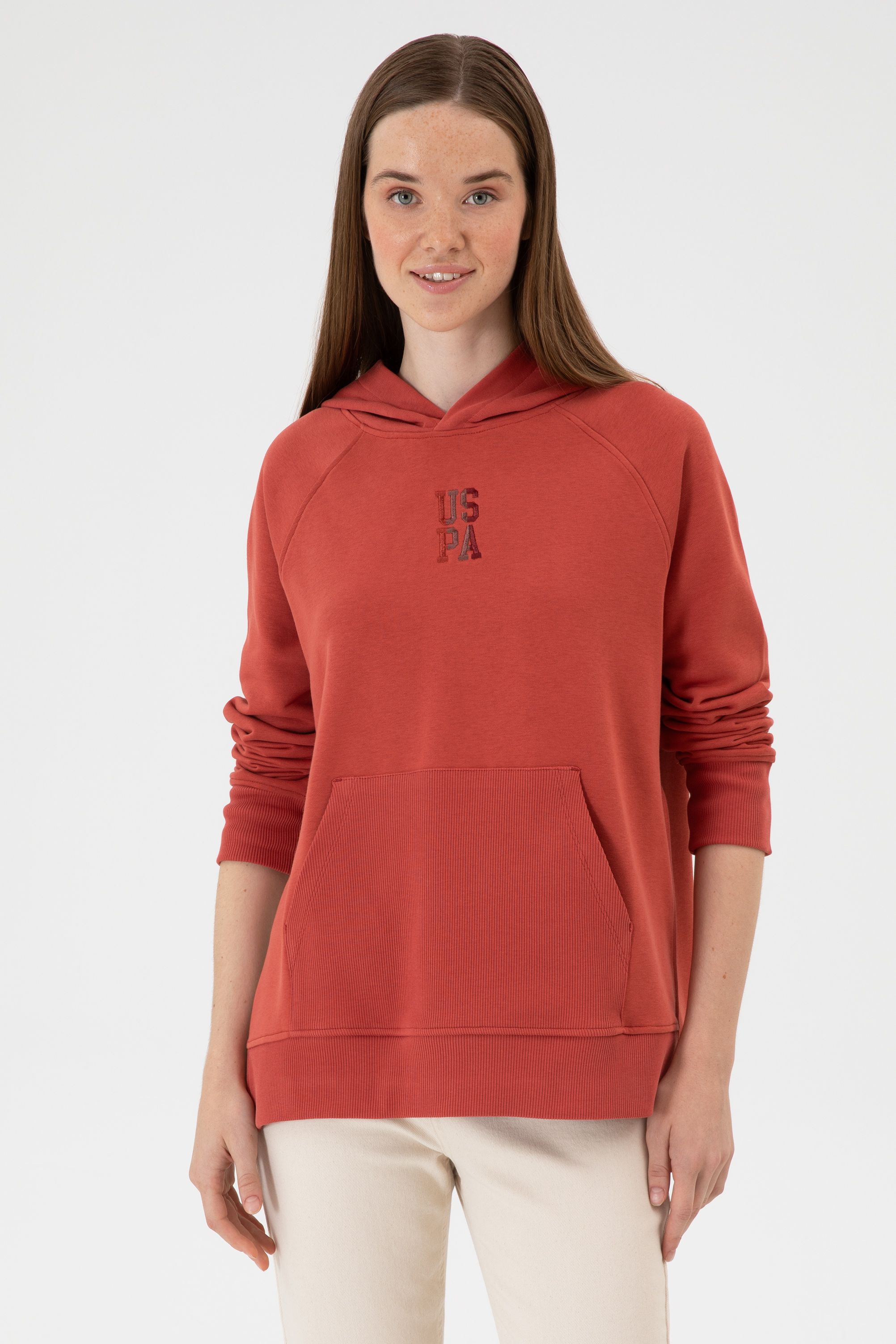 سویشرت هودی رز خشک ریلکس زنانه یو اس پولو | US POLO ASSN