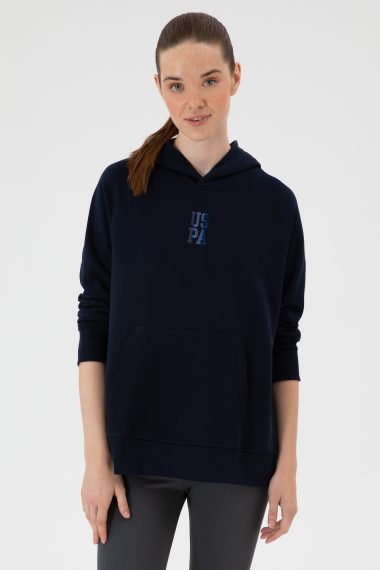 سویشرت هودی  لاجورد  ریلکس  زنانه یو اس پولو | US POLO ASSN