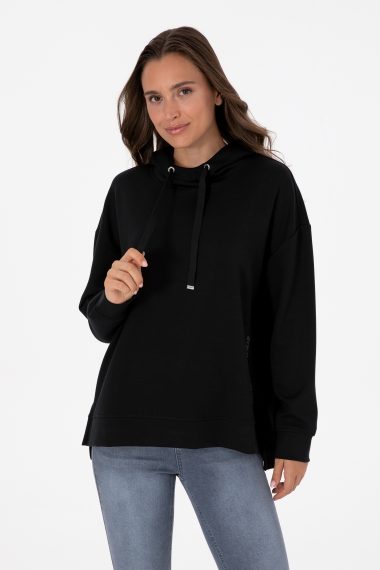 سویشرت  سیاه  Oversize  زنانه یو اس پولو | US POLO ASSN