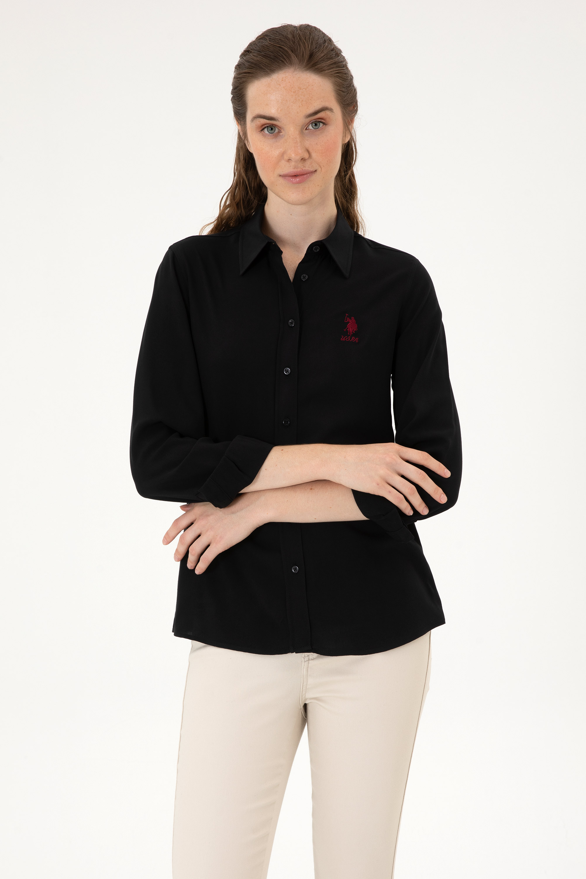 پیراهن سیاه اندامی زنانه یو اس پولو | US POLO ASSN