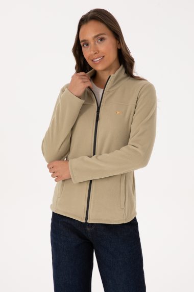 سویشرت پلار  خاکی روشن  رگولار  زنانه یو اس پولو | US POLO ASSN