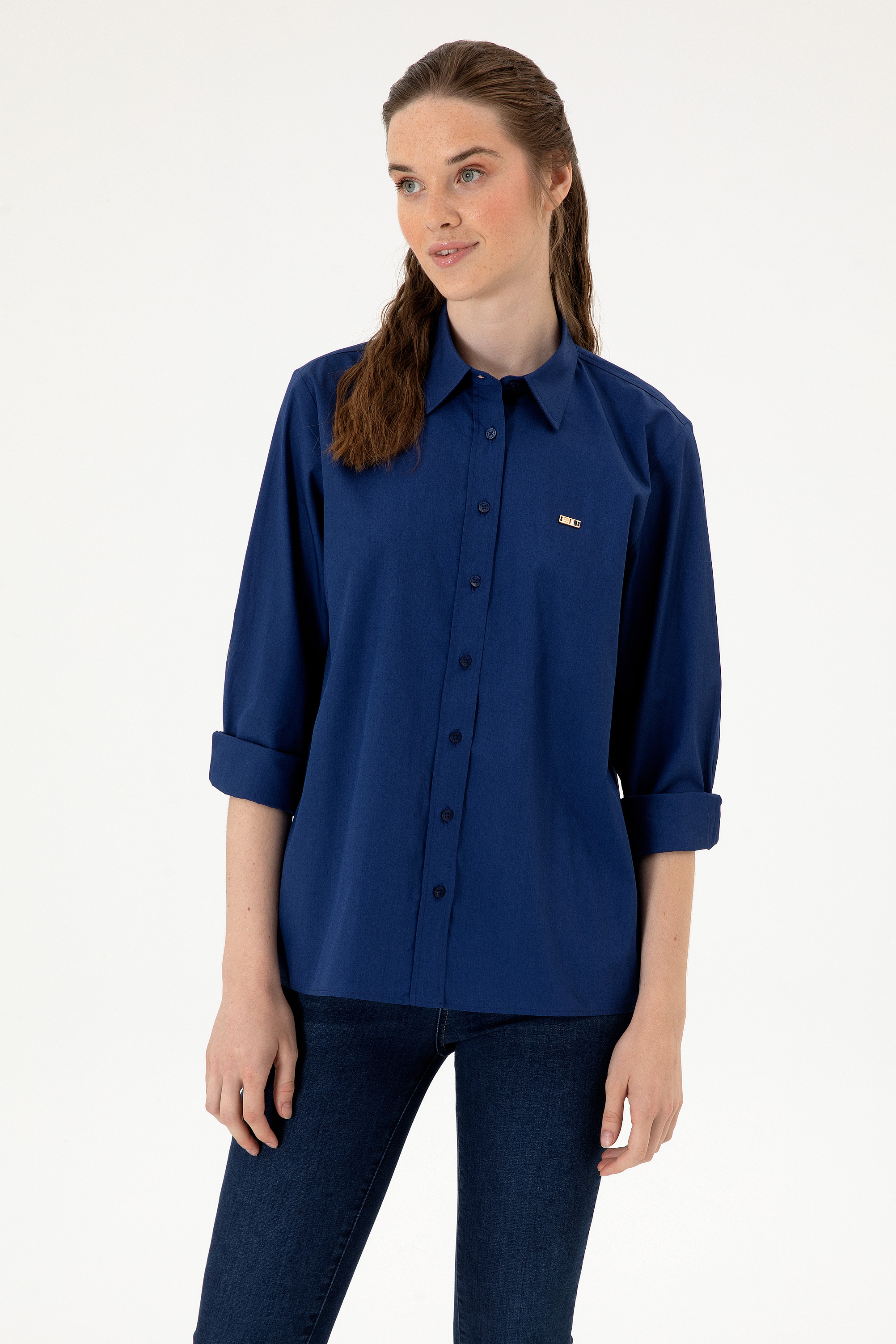 پیراهن نیلی ریلکس زنانه یو اس پولو | US POLO ASSN