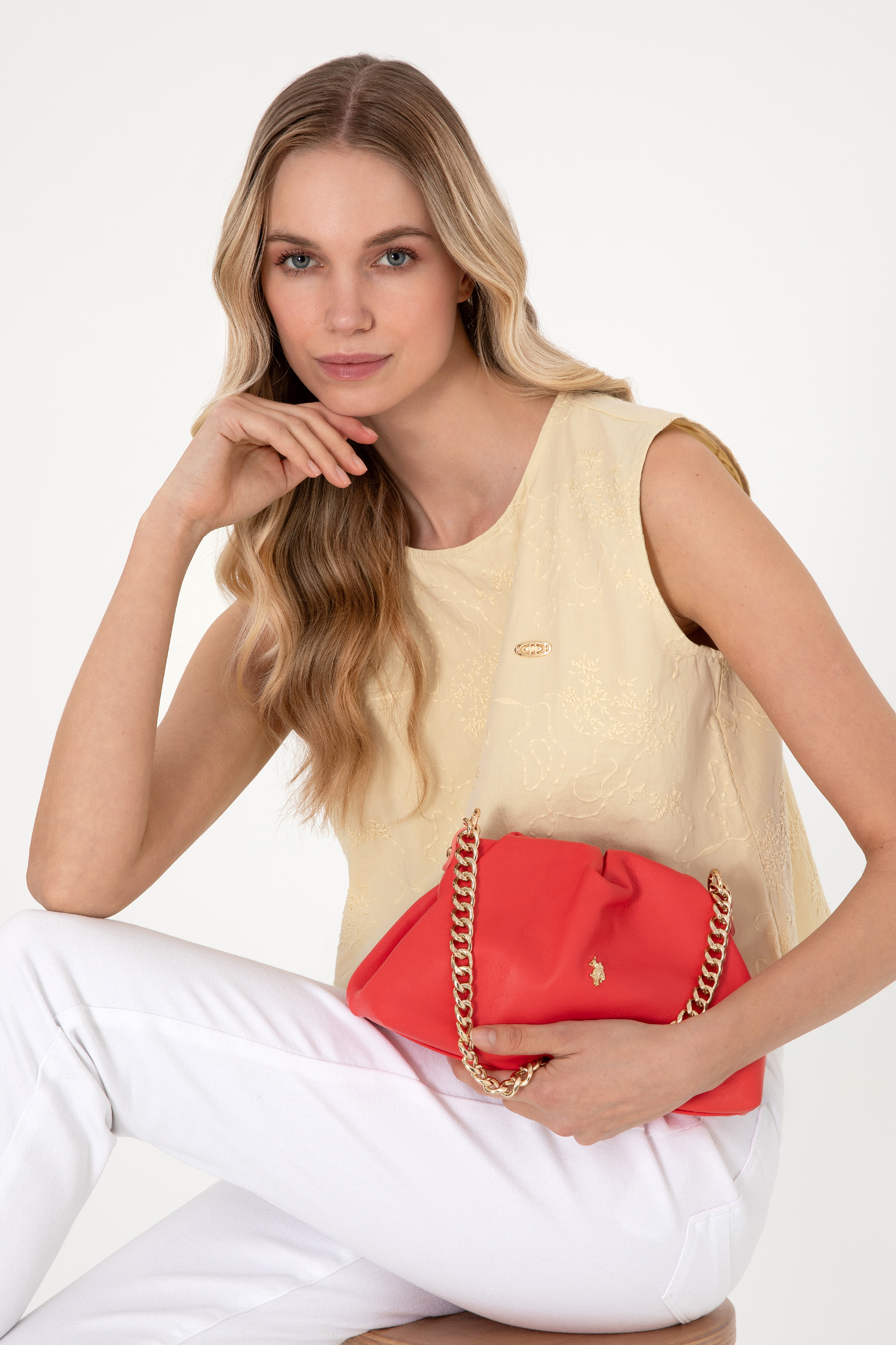 کیف رودوشی گل اناری استاندارد فیت زنانه یو اس پولو | US POLO ASSN