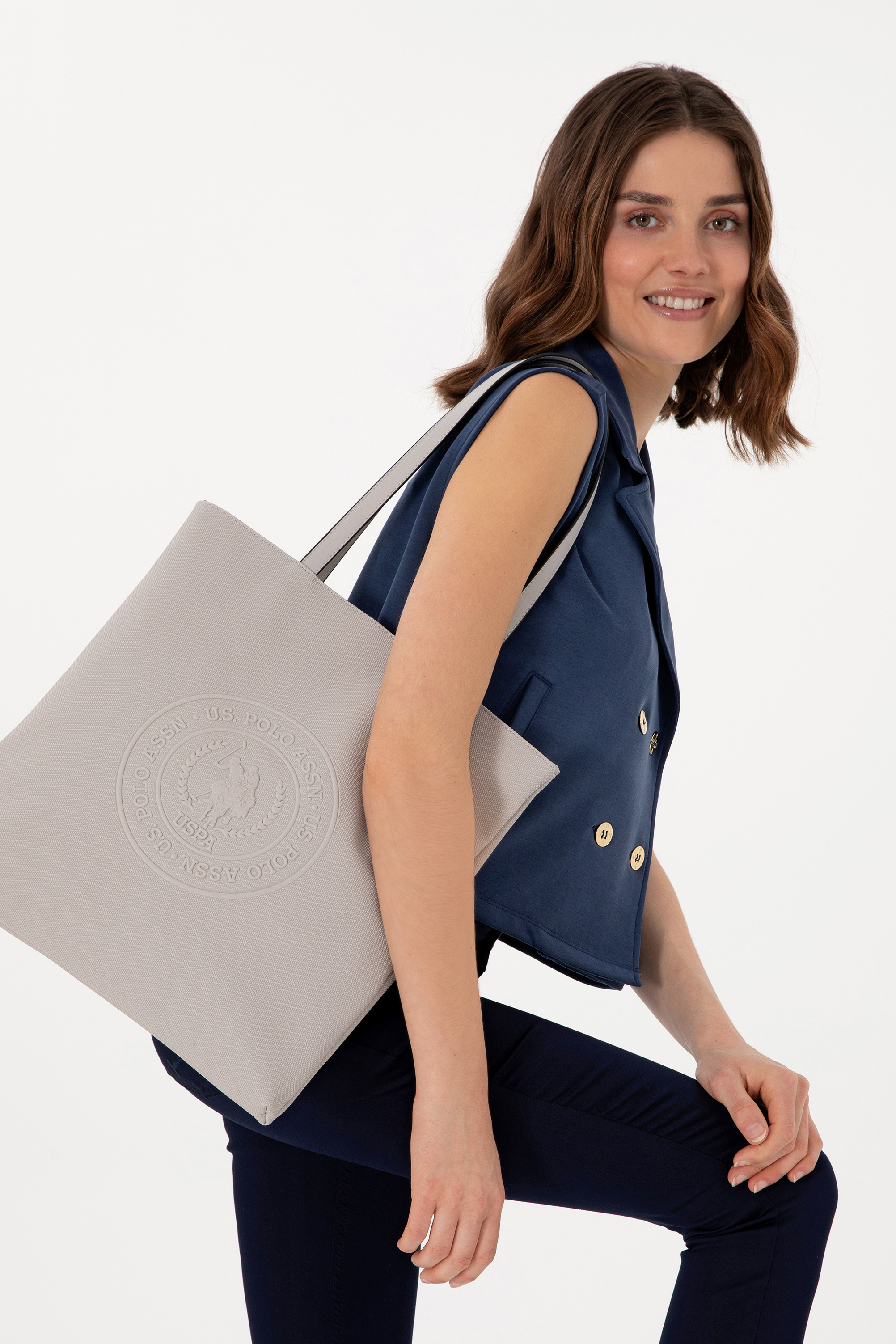 کیف رودوشی خاکستری روشن استاندارد فیت زنانه یو اس پولو | US POLO ASSN