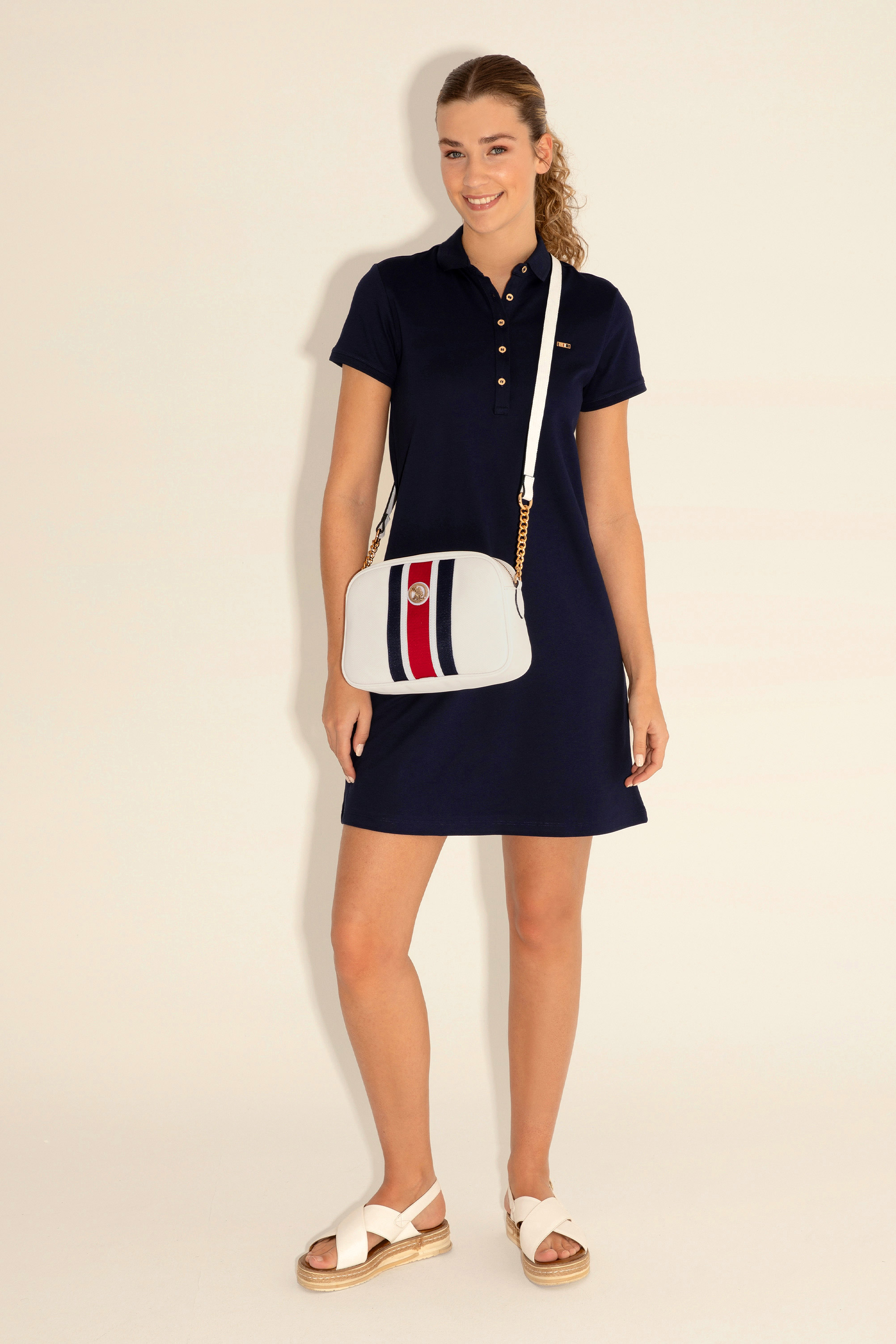 کیف رودوشی سفید استاندارد فیت زنانه یو اس پولو | US POLO ASSN