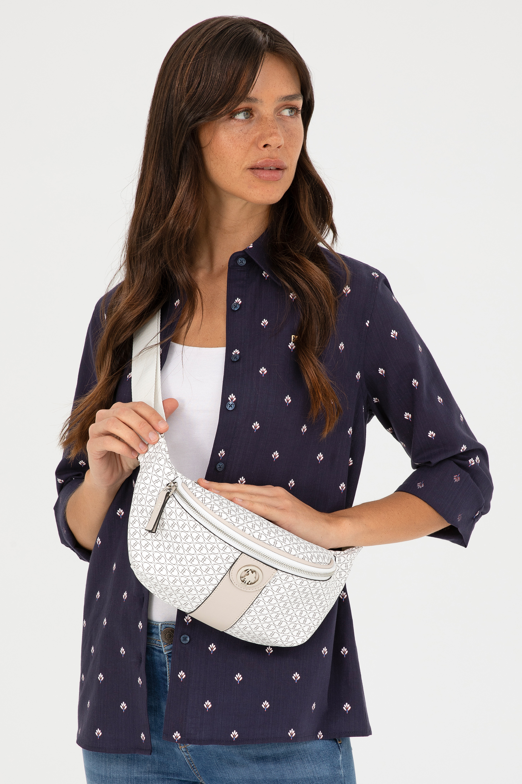 کیف کمری سفید استاندارد فیت زنانه یو اس پولو | US POLO ASSN