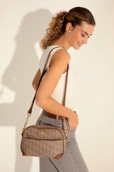 کیف رودوشی  بژ تیره  استاندارد فیت  زنانه یو اس پولو | US POLO ASSN