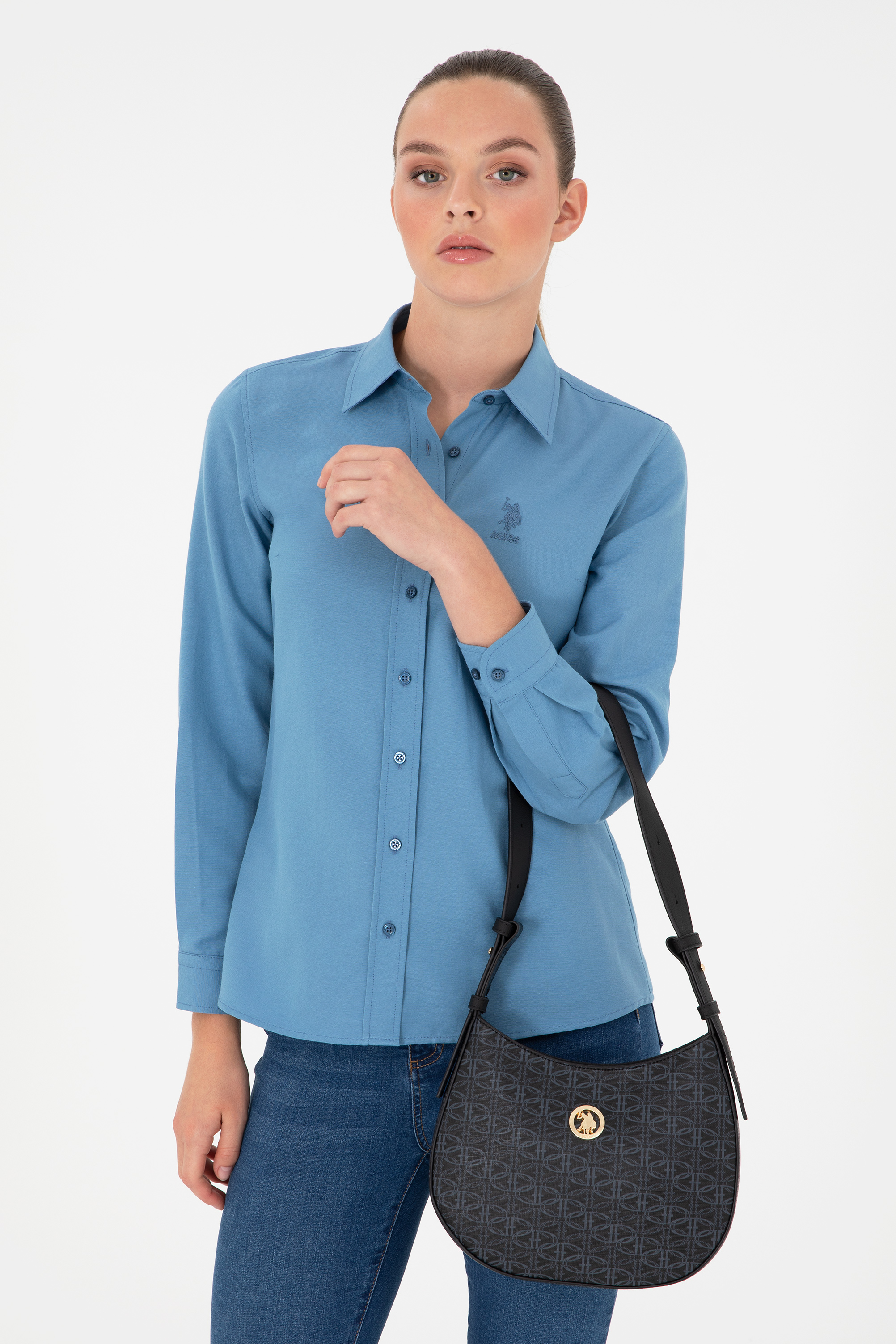 کیف رودوشی سیاه استاندارد فیت زنانه یو اس پولو | US POLO ASSN
