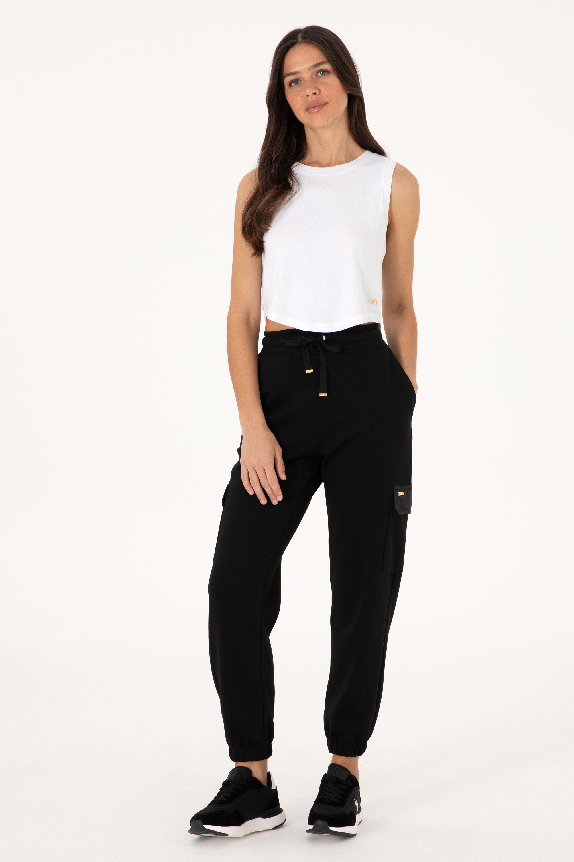 شلوار ورزشی جاگر سیاه جاگر زنانه یو اس پولو | US POLO ASSN