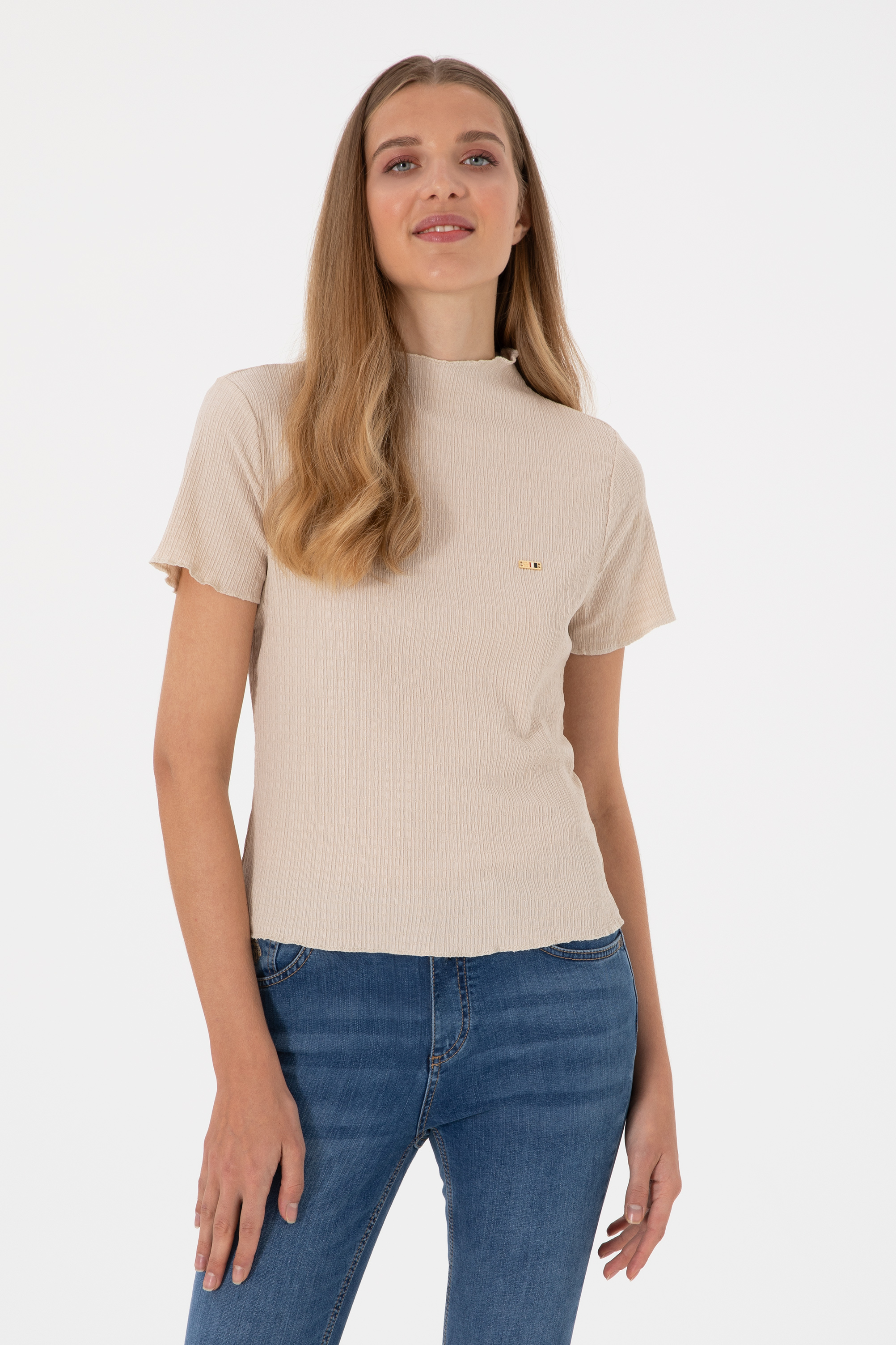 تی شرت خاکستری اندامی زنانه یو اس پولو | US POLO ASSN