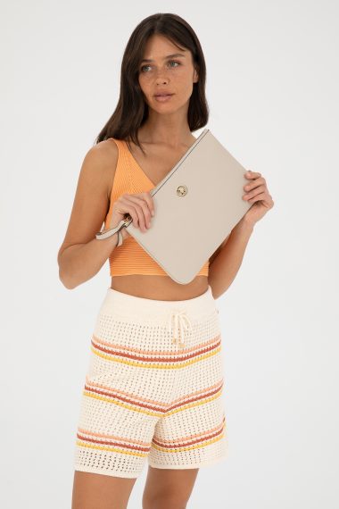کیف دستی خاکستری استاندارد فیت زنانه یو اس پولو | US POLO ASSN