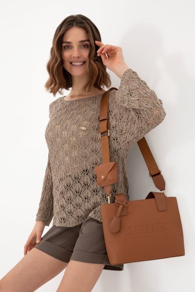 کیف رودوشی  قهوه ای روشن  استاندارد فیت  زنانه یو اس پولو | US POLO ASSN