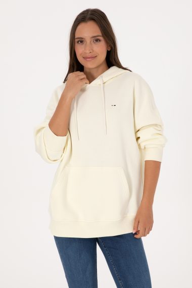 سویشرت هودی  کرمی  Oversize  زنانه یو اس پولو | US POLO ASSN