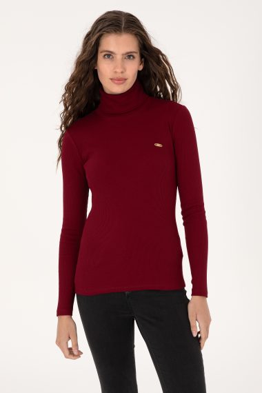 سویشرت  بورگاندی  اندامی  زنانه یو اس پولو | US POLO ASSN