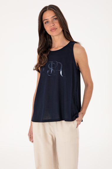 تی شرت یقه گرد  لاجورد  A-Form  زنانه یو اس پولو | US POLO ASSN