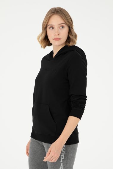 سویشرت هودی  سیاه  رگولار  زنانه یو اس پولو | US POLO ASSN
