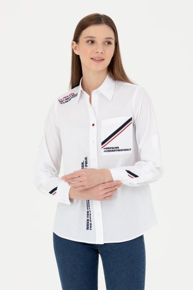 پیراهن  سفید  رگولار  زنانه یو اس پولو | US POLO ASSN