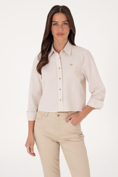 پیراهن  کرمی  رگولار  زنانه یو اس پولو | US POLO ASSN