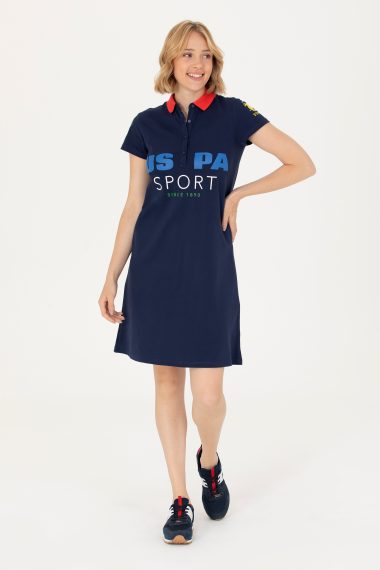 لباس بلند  لاجورد  استاندارد فیت  زنانه یو اس پولو | US POLO ASSN