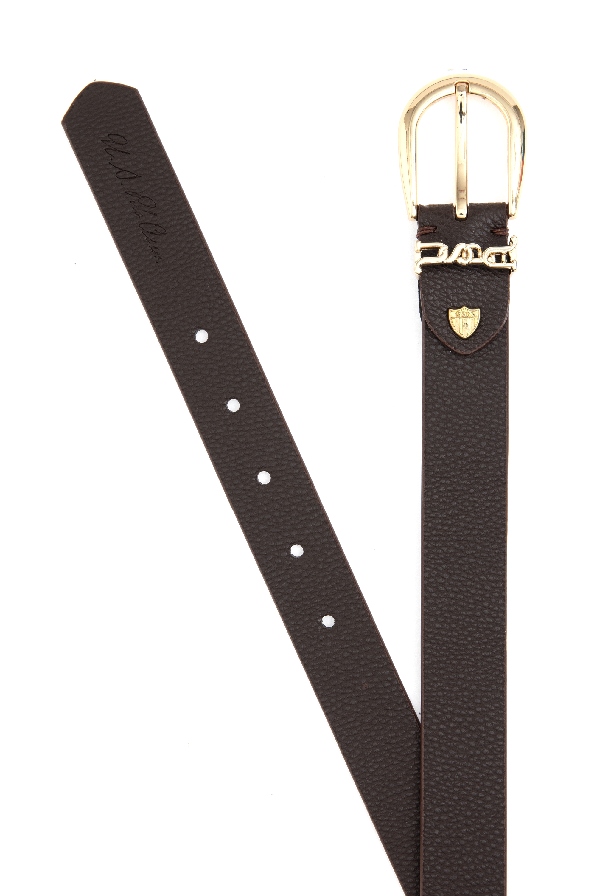 کمربند قهوه ای تیره استاندارد فیت زنانه یو اس پولو | US POLO ASSN