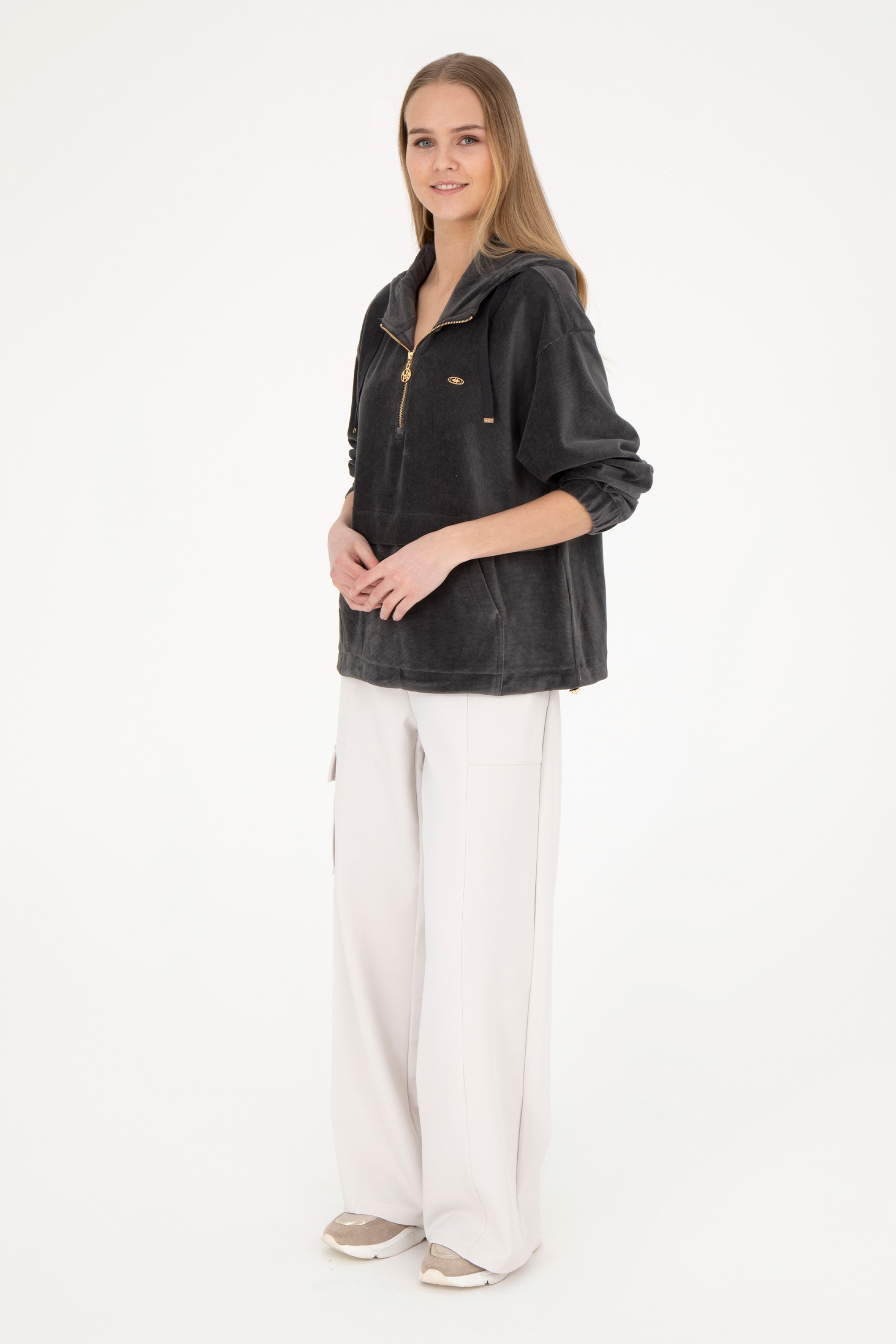 شلوار ورزشی خاکستری Loose زنانه یو اس پولو | US POLO ASSN