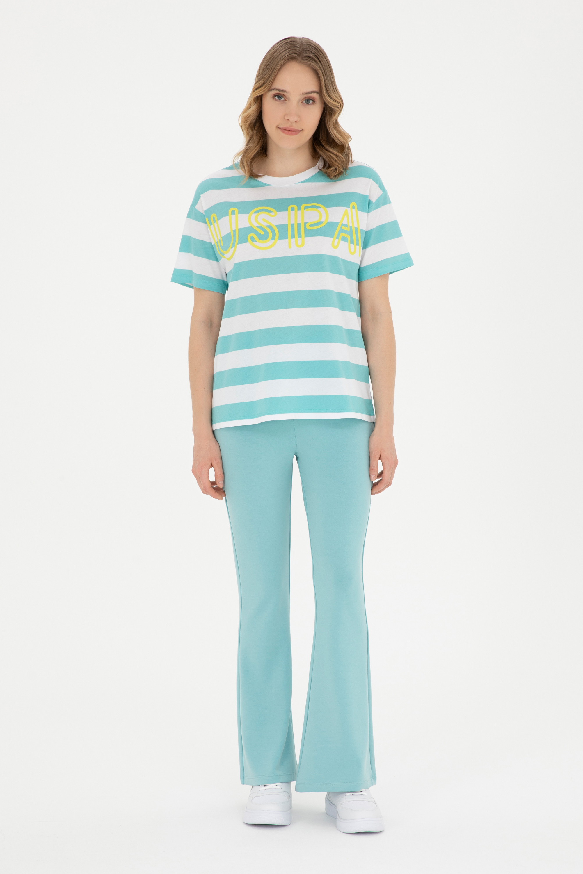 شلوار ورزشی نعناعی FLARE HIGH WAIST زنانه یو اس پولو | US POLO ASSN