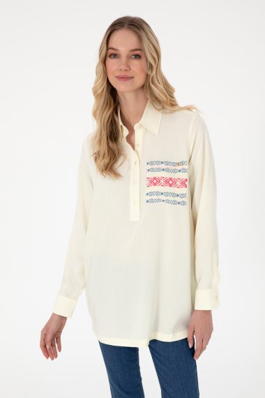 پیراهن  سفید  رگولار  زنانه یو اس پولو | US POLO ASSN