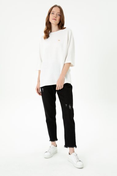 شلوار جین  سیاه  MOM HIGH WAIST  زنانه یو اس پولو | US POLO ASSN