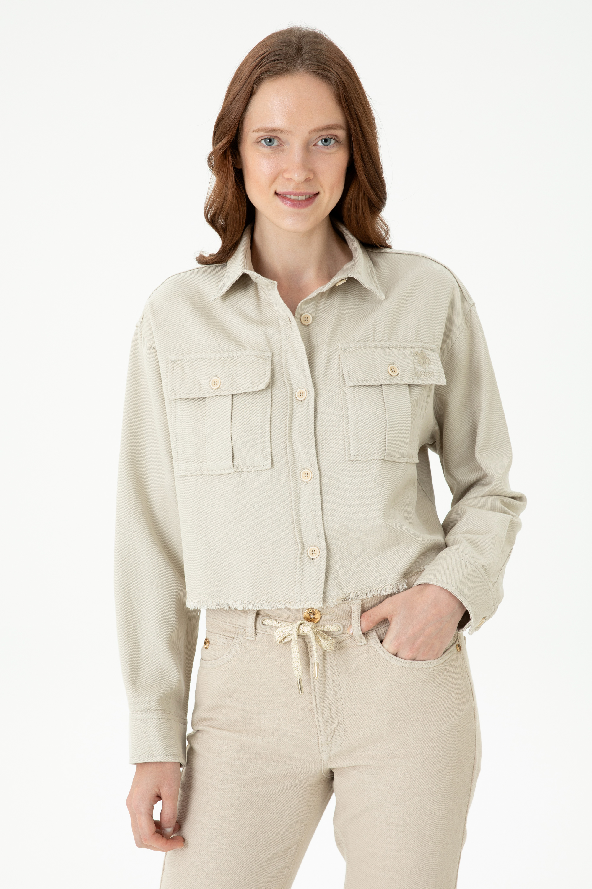 پیراهن خاکستری ریلکس زنانه یو اس پولو | US POLO ASSN