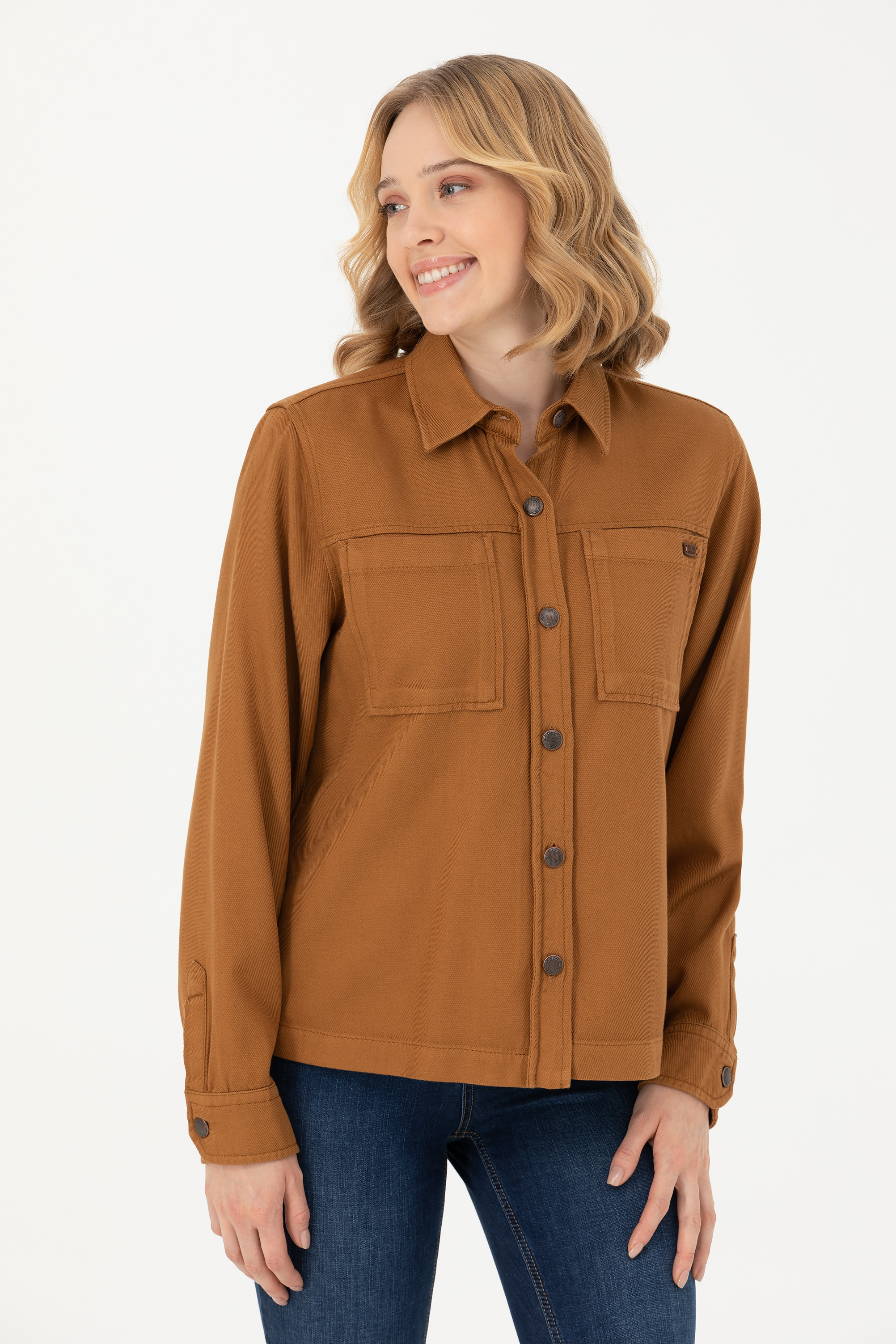 پیراهن نارگیلی ریلکس زنانه یو اس پولو | US POLO ASSN