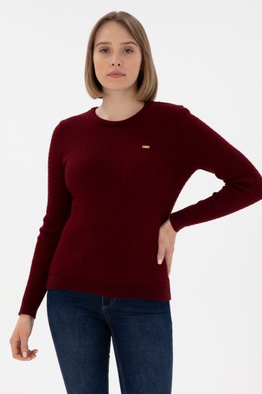 بافت  بورگاندی  رگولار  زنانه یو اس پولو | US POLO ASSN