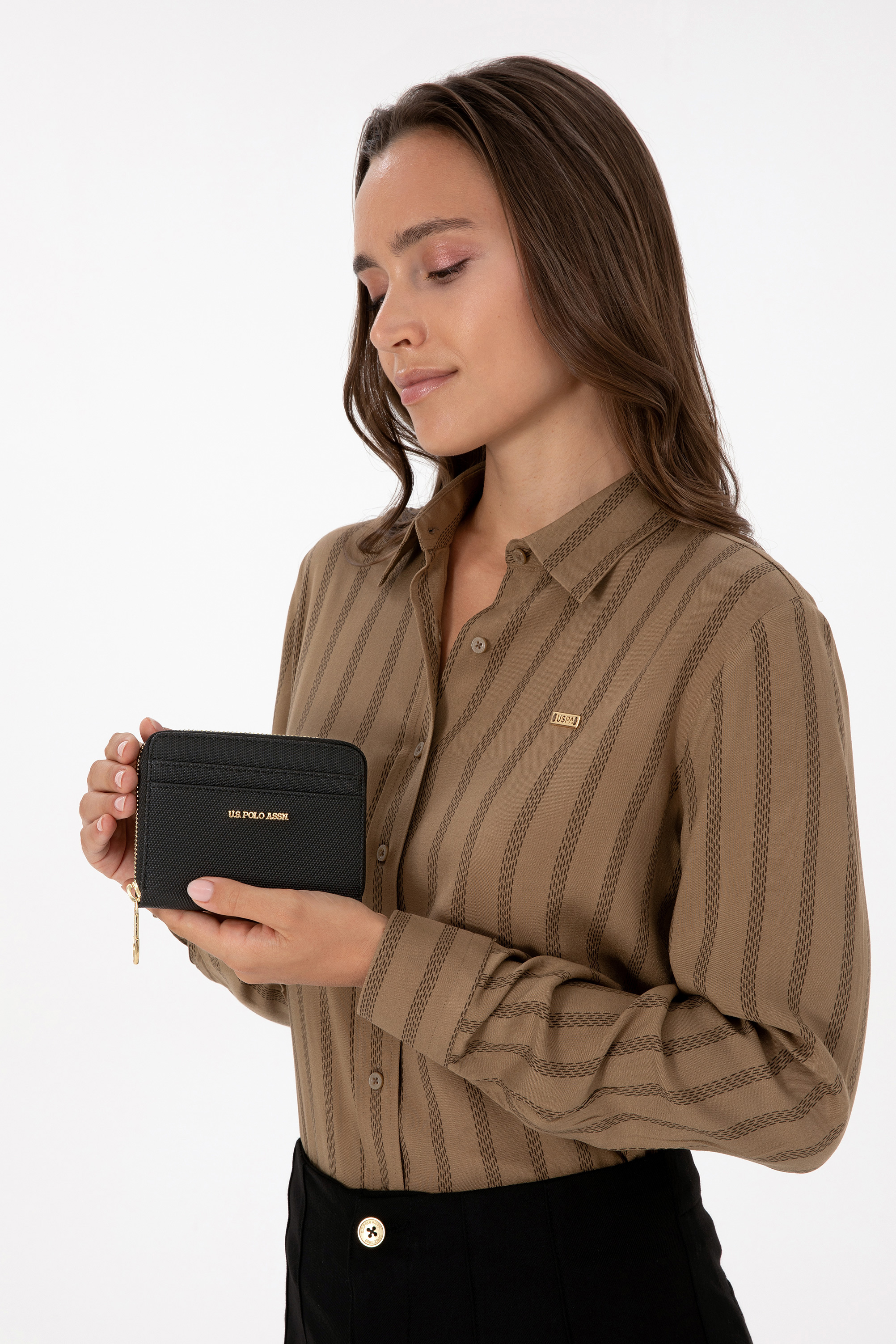 کیف پول سیاه رگولار زنانه یو اس پولو | US POLO ASSN