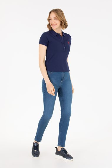 شلوار جین  آبی  اسکینی فاق بلند  زنانه یو اس پولو | US POLO ASSN