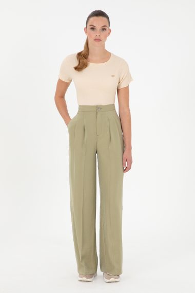 شلوار کانواس  خاکی روشن  Loose  زنانه یو اس پولو | US POLO ASSN