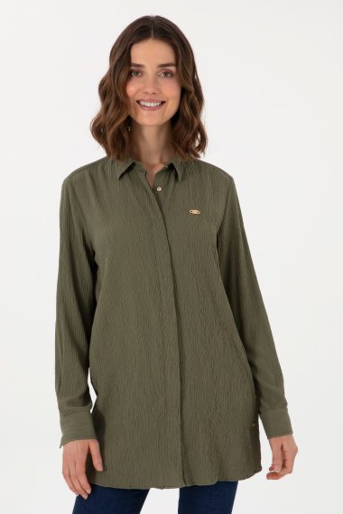 پیراهن  خاکی تیره  ریلکس  زنانه یو اس پولو | US POLO ASSN