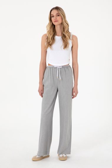 شلوار کانواس  خاکستری  Loose  زنانه یو اس پولو | US POLO ASSN