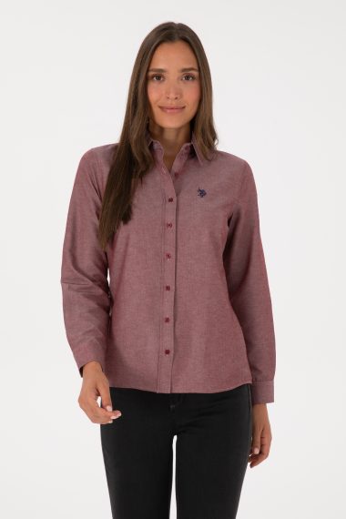 پیراهن  بورگاندی  اندامی  زنانه یو اس پولو | US POLO ASSN
