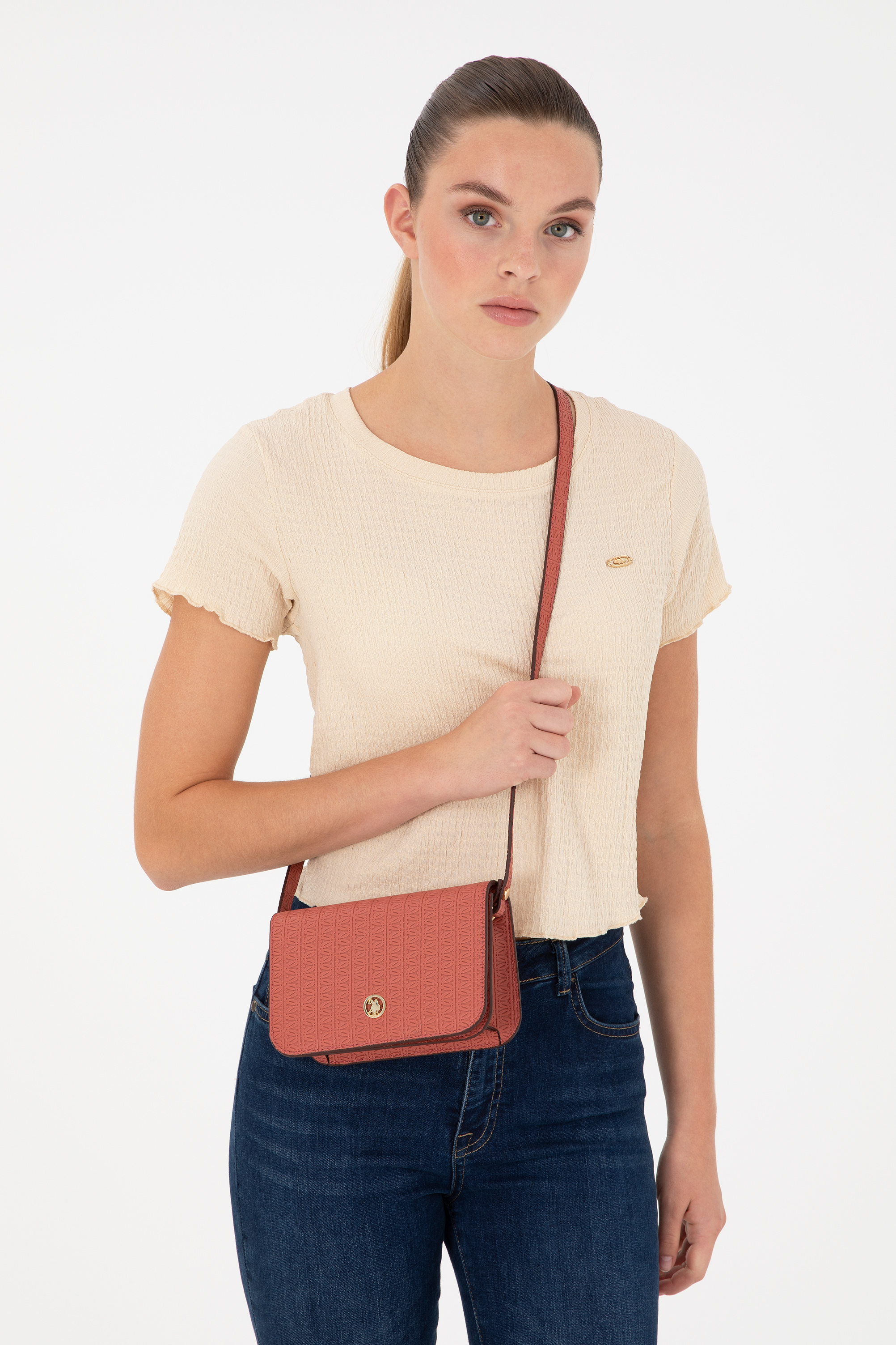 کیف رودوشی رز خشک استاندارد فیت زنانه یو اس پولو | US POLO ASSN