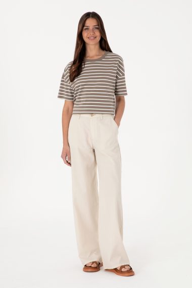 شلوار کانواس  خاکستری  Loose  زنانه یو اس پولو | US POLO ASSN