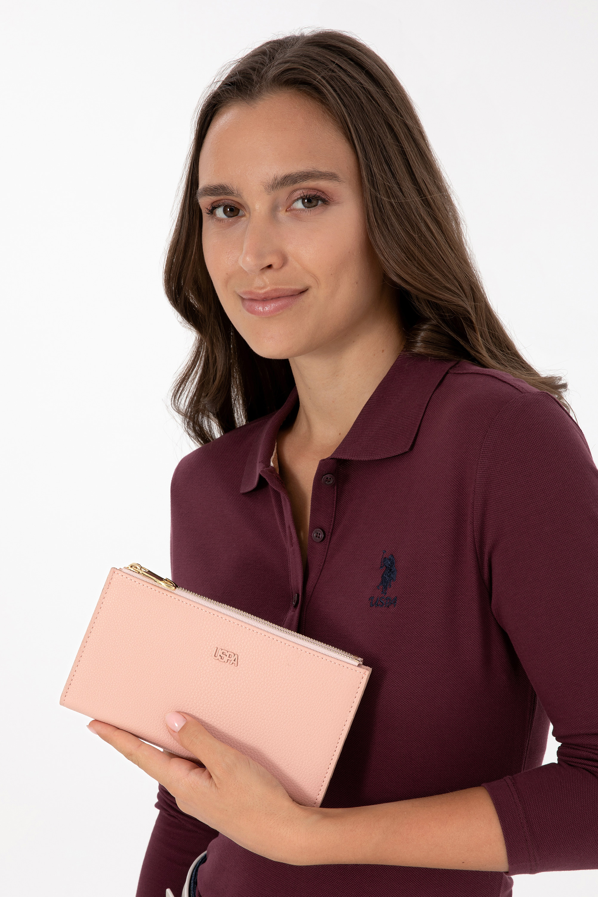 کیف پول صورتی رگولار زنانه یو اس پولو | US POLO ASSN